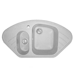 Granfest Мойка кухонная Corner GF-C960E Серый угловая – фотография-1